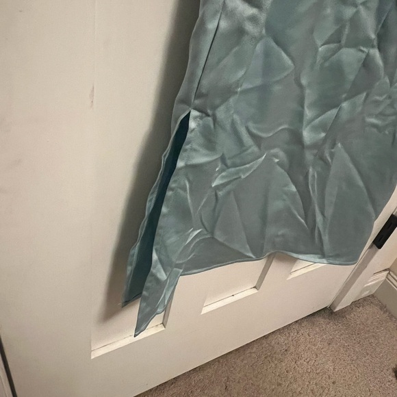 Sam Edelman Women's Blue Sleeveless Satin Cutout Midi Dress Size 4 - Picture 9 of 9